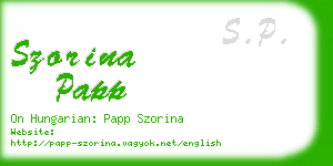 szorina papp business card